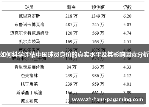如何科学评估中国球员身价的真实水平及其影响因素分析