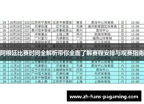 阿根廷比赛时间全解析带你全面了解赛程安排与观赛指南
